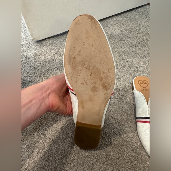 G/FORE White Leather Mule Loafers w/ Chain Detail Size 9 - Picture 13 of 14